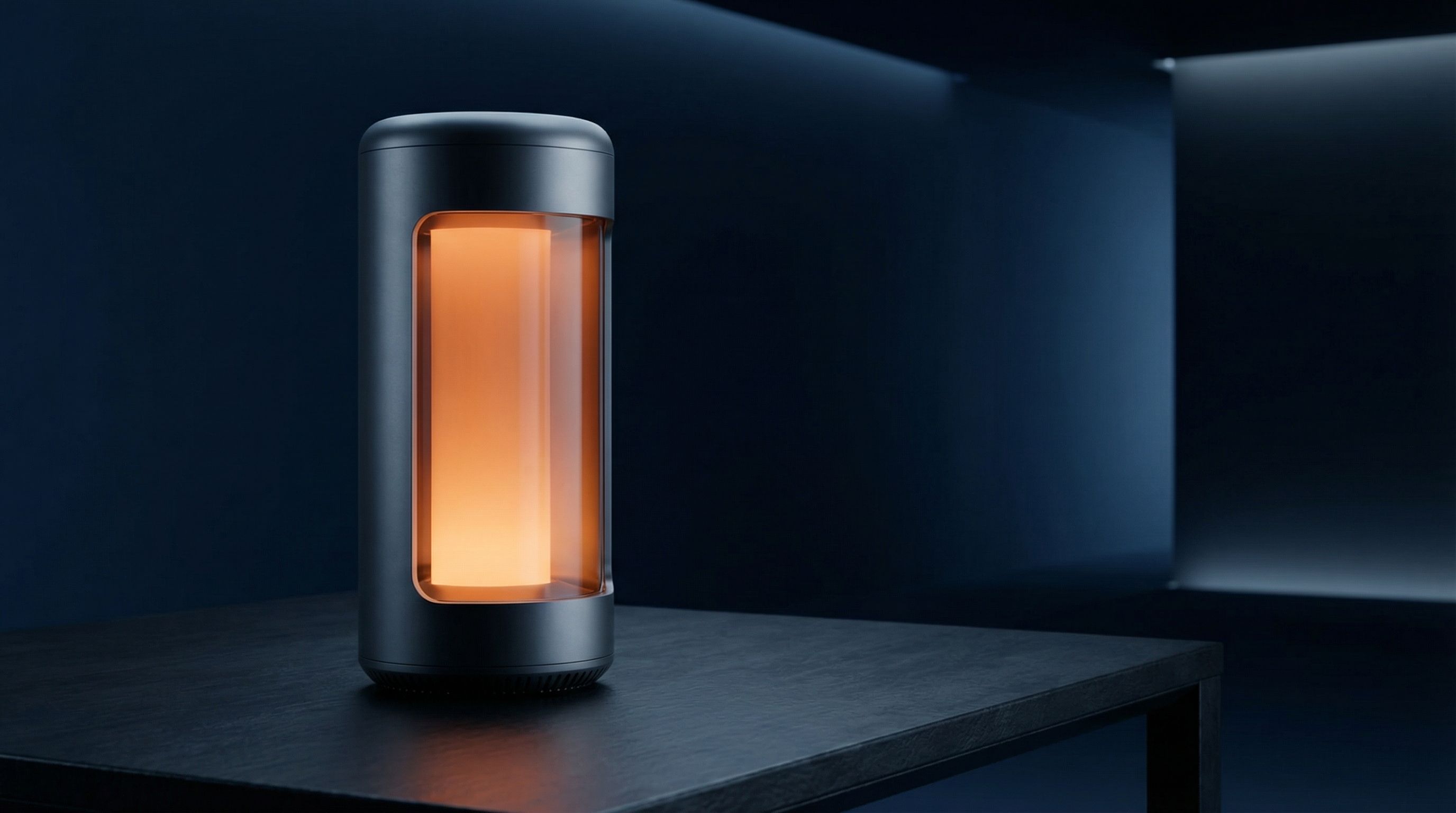 Modern cylindrical ambient table lamp