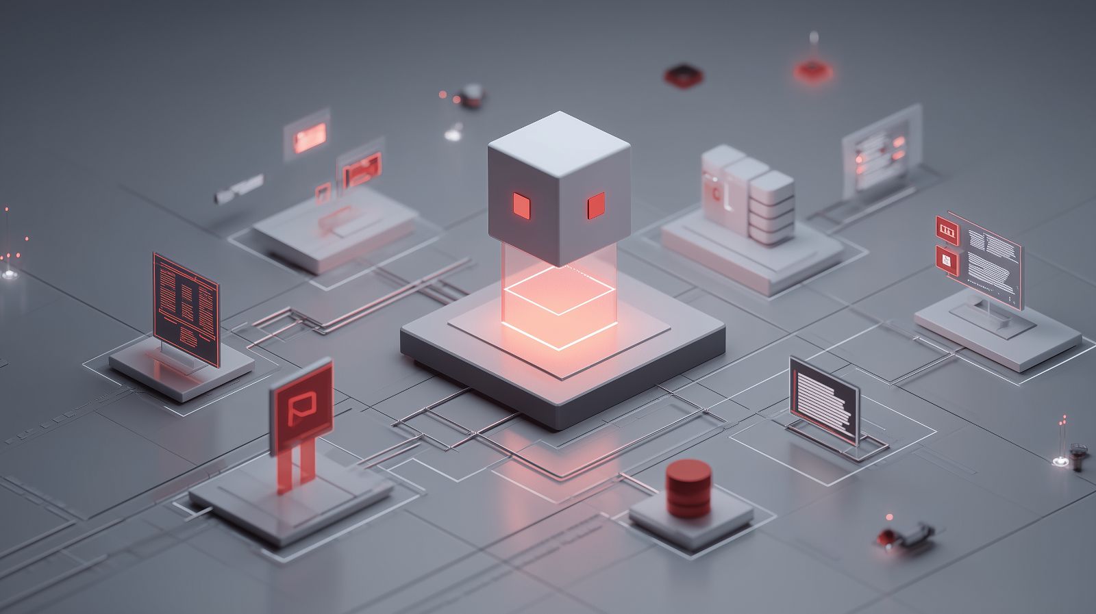 Quantum computing processor with advanced circuitry and glowing elements