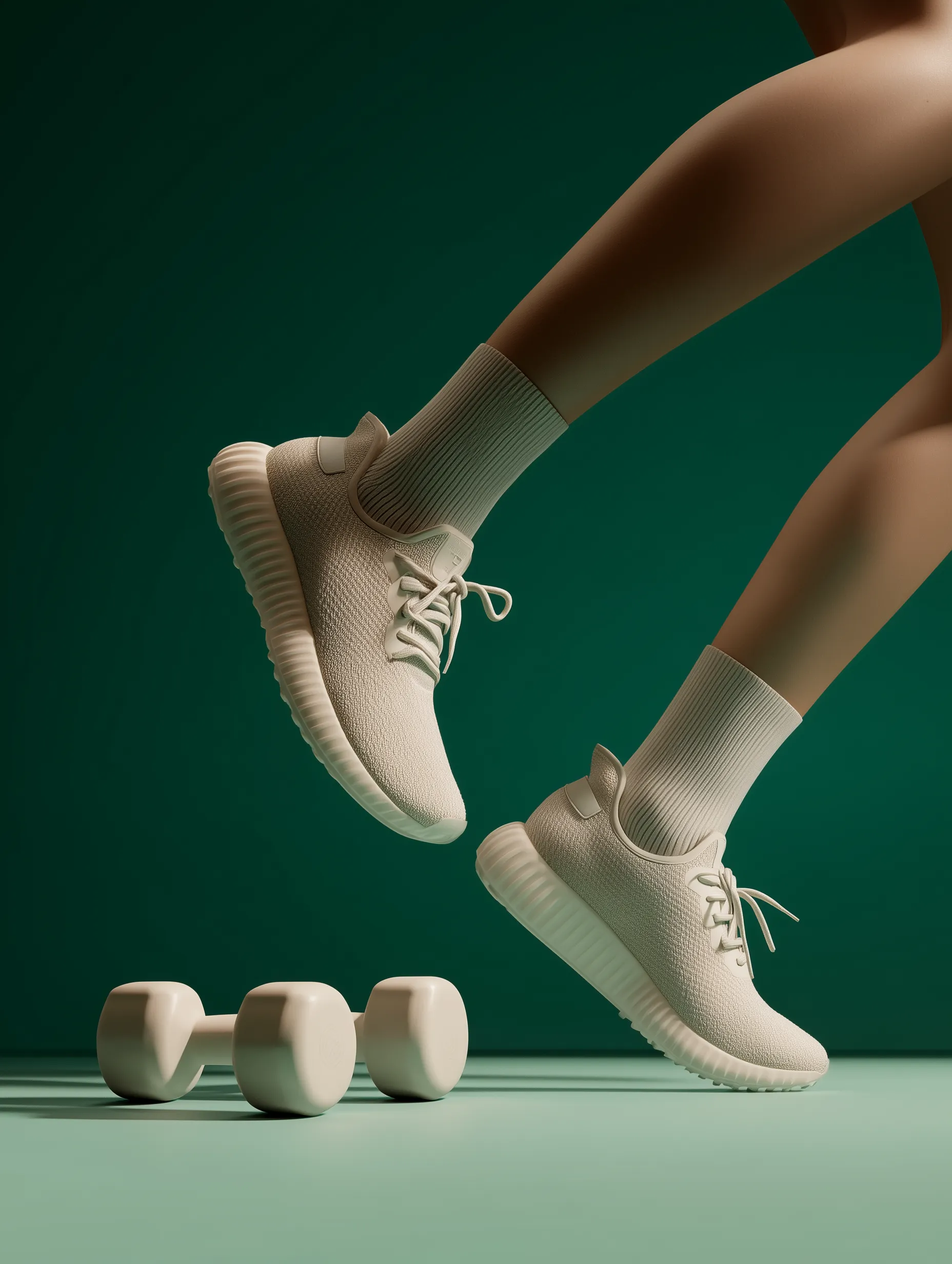 Minimal Fitness Sneakers with Dumbbell