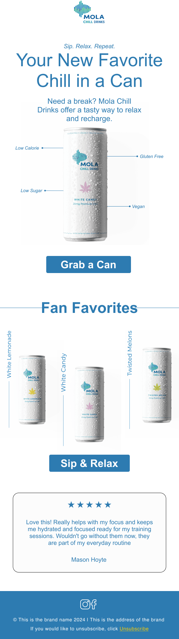 Mola Chill Drinks Marketing Email Design