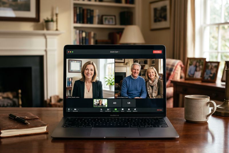 Clients reviewing retirement plan