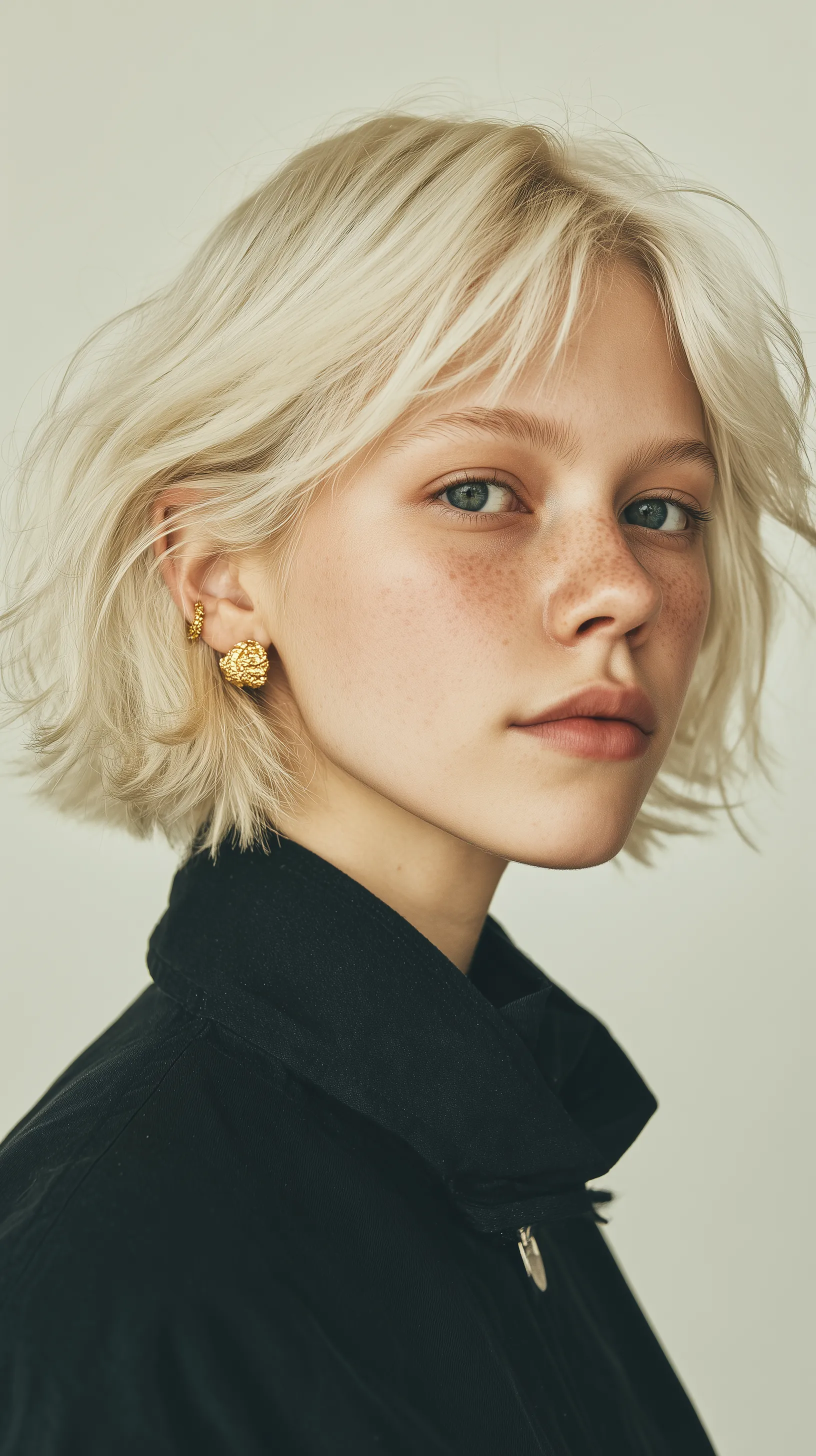 Close-up Portrait of a Young Woman with Blonde Hair