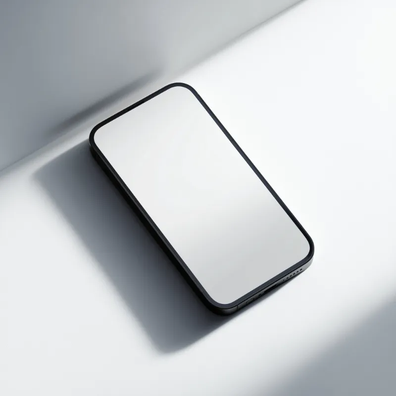 Minimalist smartphone on white surface