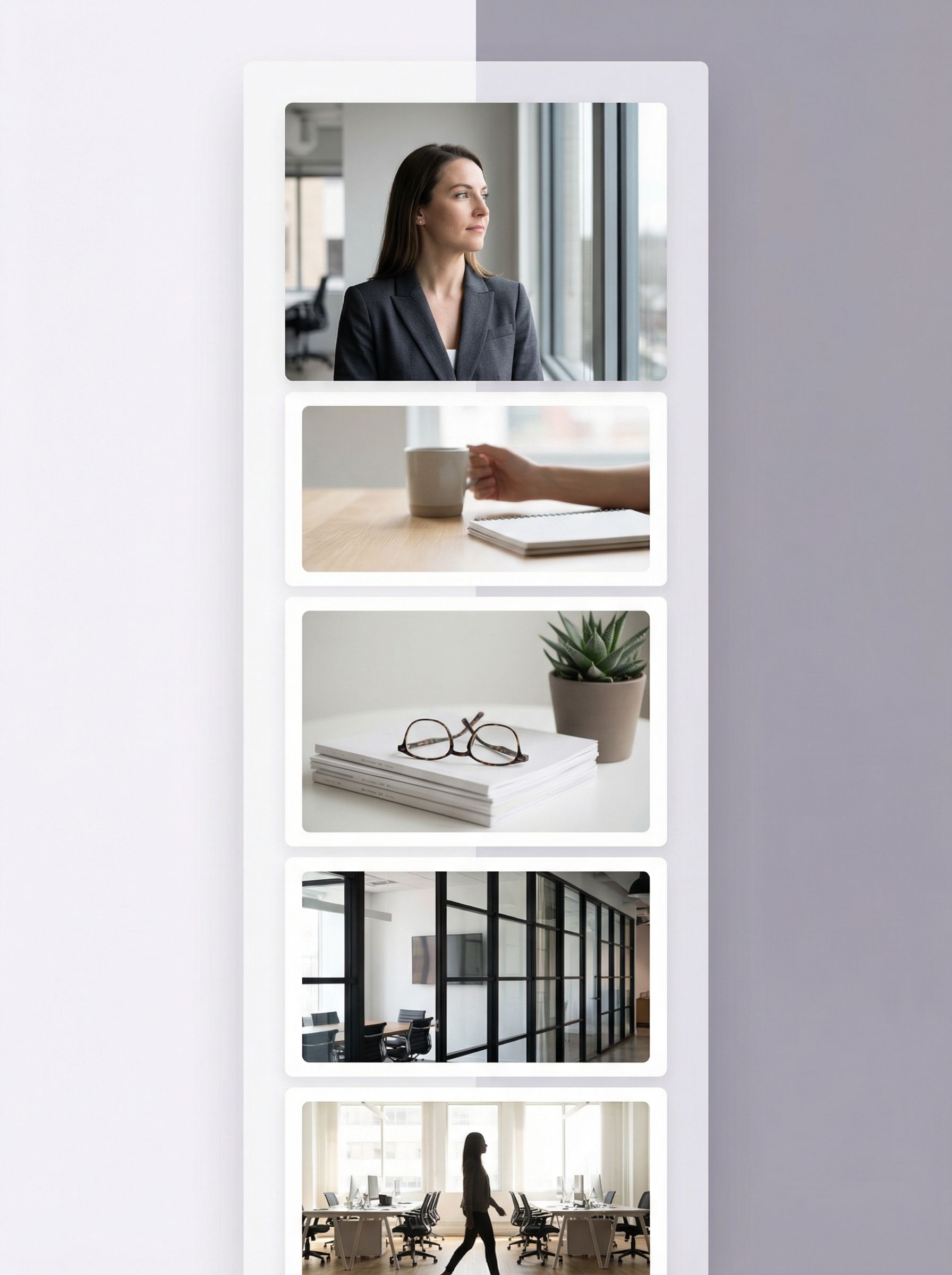 Modern corporate office collage layout