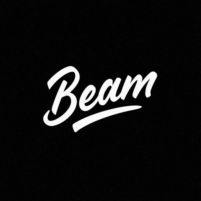 Beam handwritten logo on black background