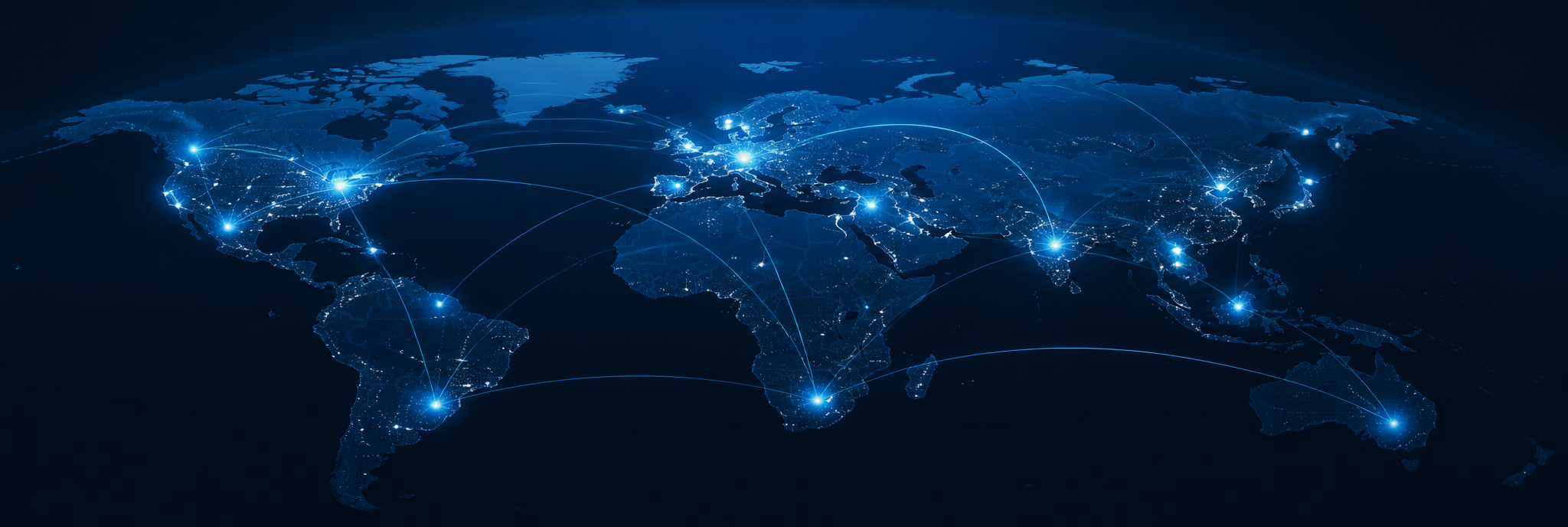 Global Digital Network Connection Map