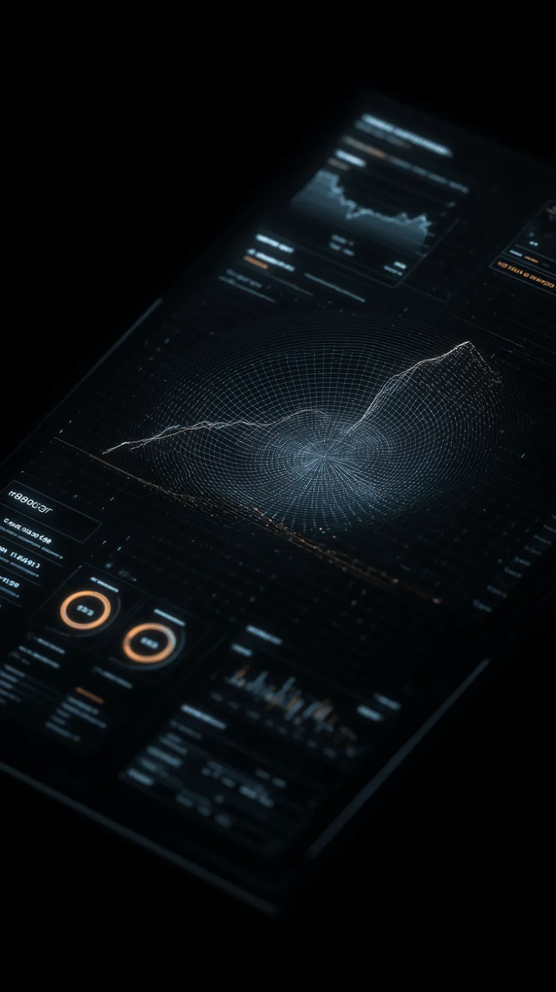 Futuristic Dark-Mode Data Analytics Dashboard