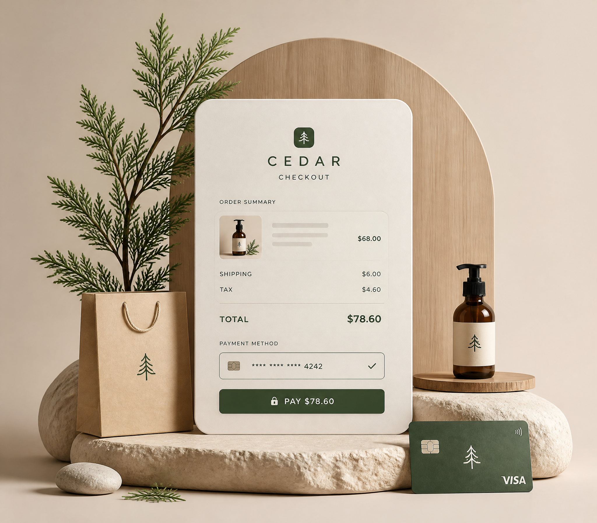 Cedar E-commerce Checkout Interface Showcase