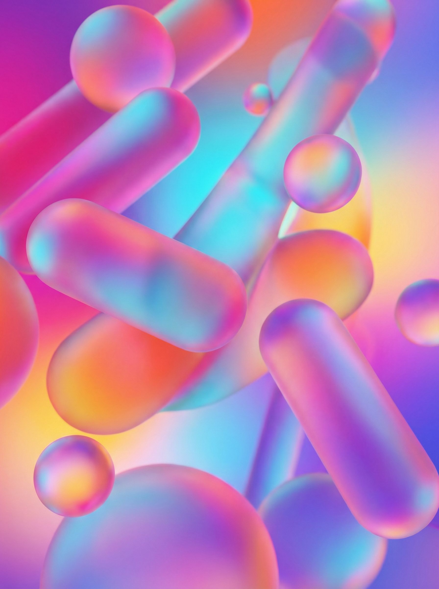 Vibrant Gradient Abstract 3D Shapes