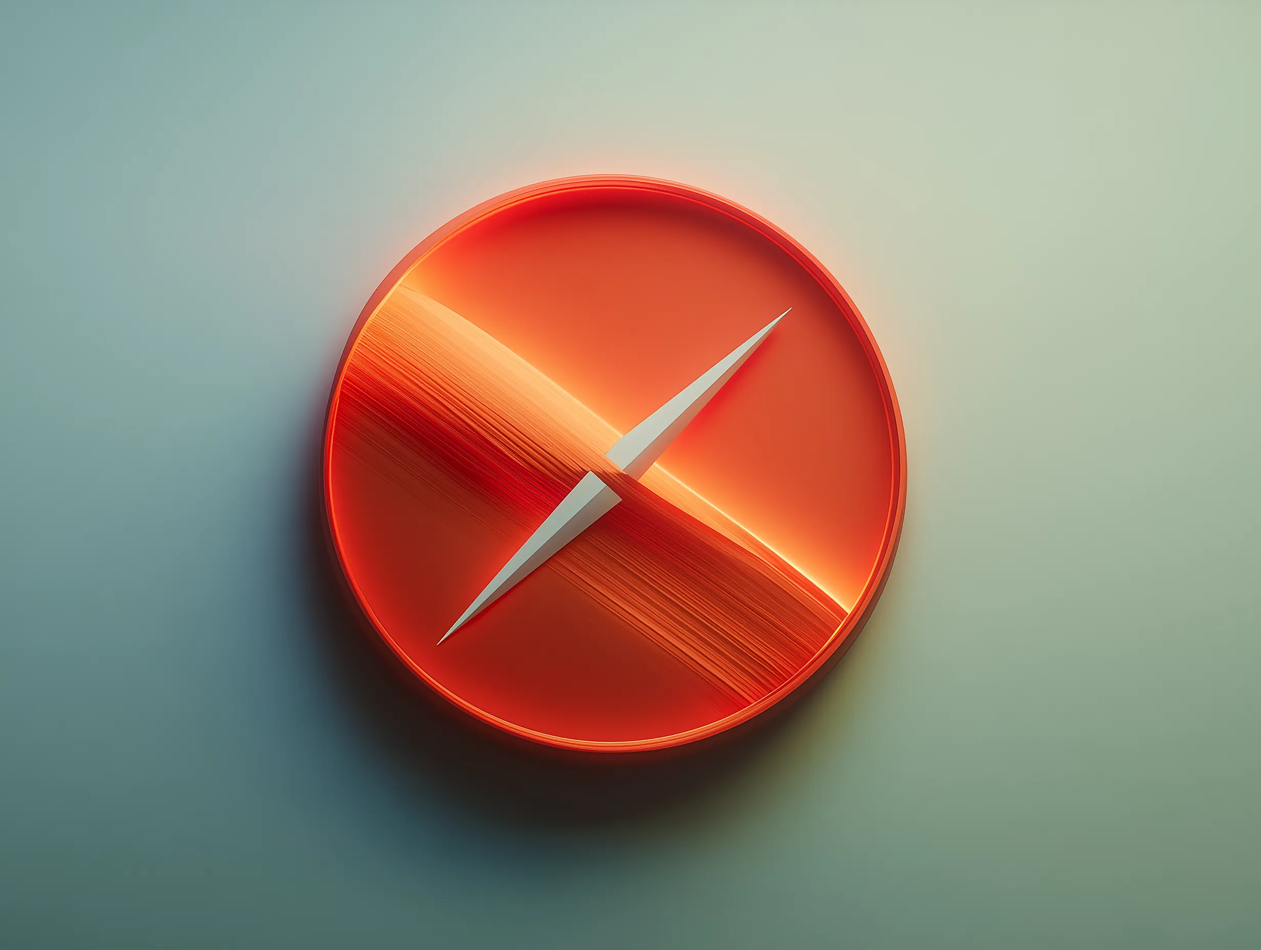 Abstract glowing orange compass icon