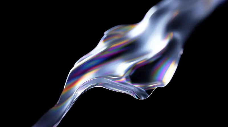 Iridescent Fluid Ribbon on Black