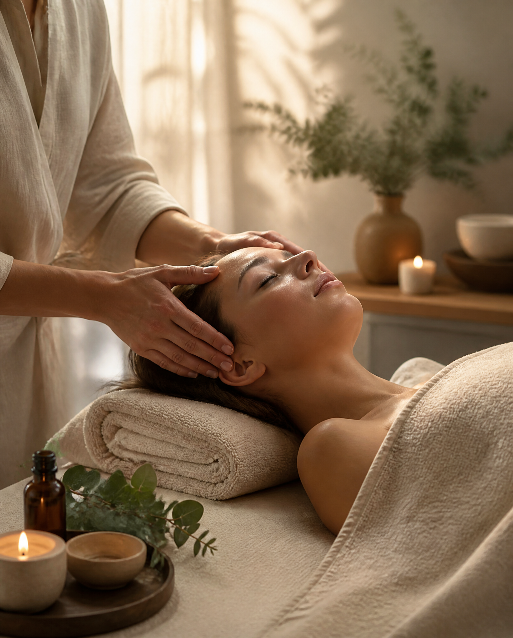 Relaxing Facial Massage and Spa Treatment