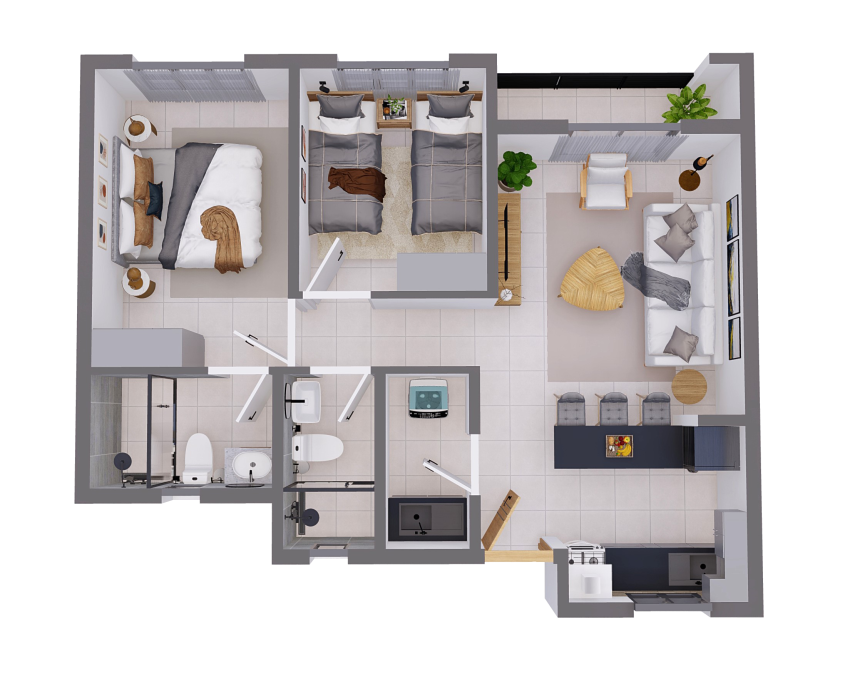 2 Bedroom Interior