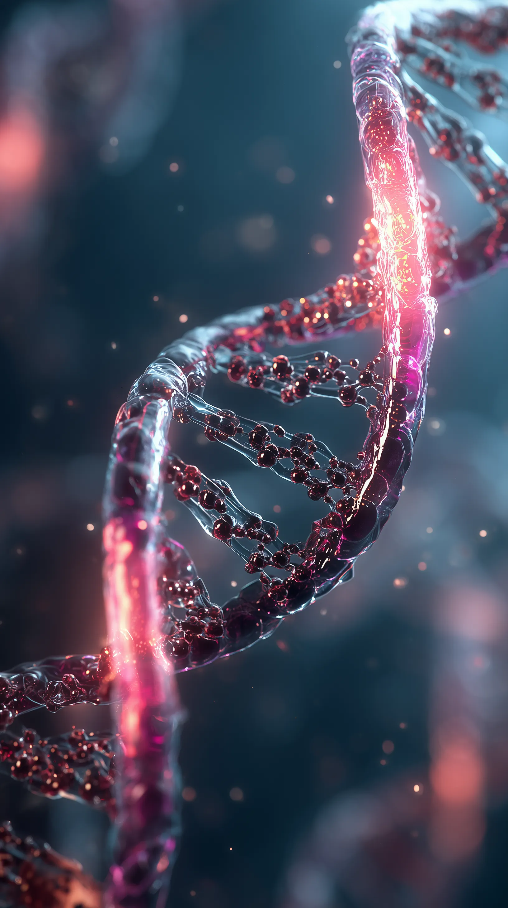 Abstract Glowing DNA Helix Macro