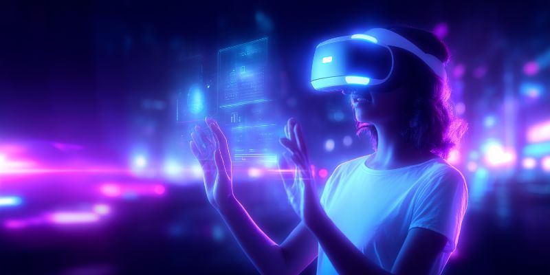 Portrait with futuristic glasses