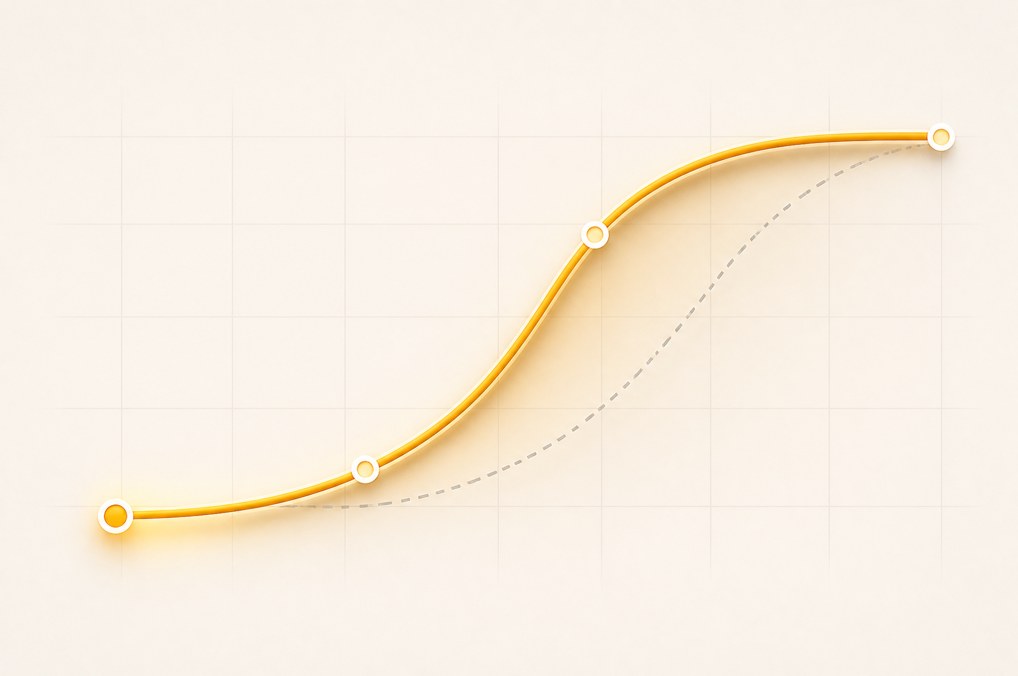 Minimalist 3D Growth Trend Line Chart