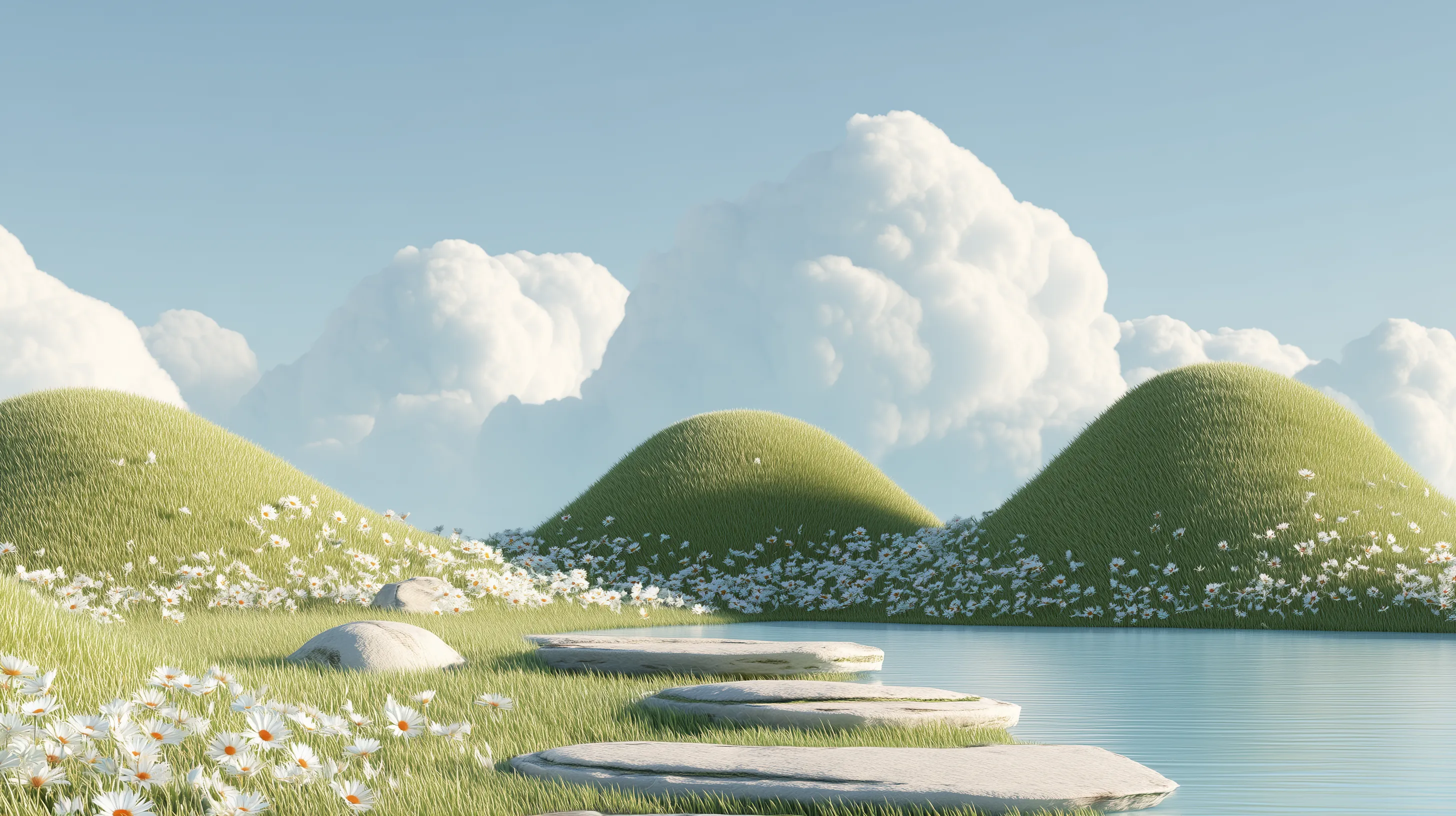 Serene Meadow and Lakeside Podium