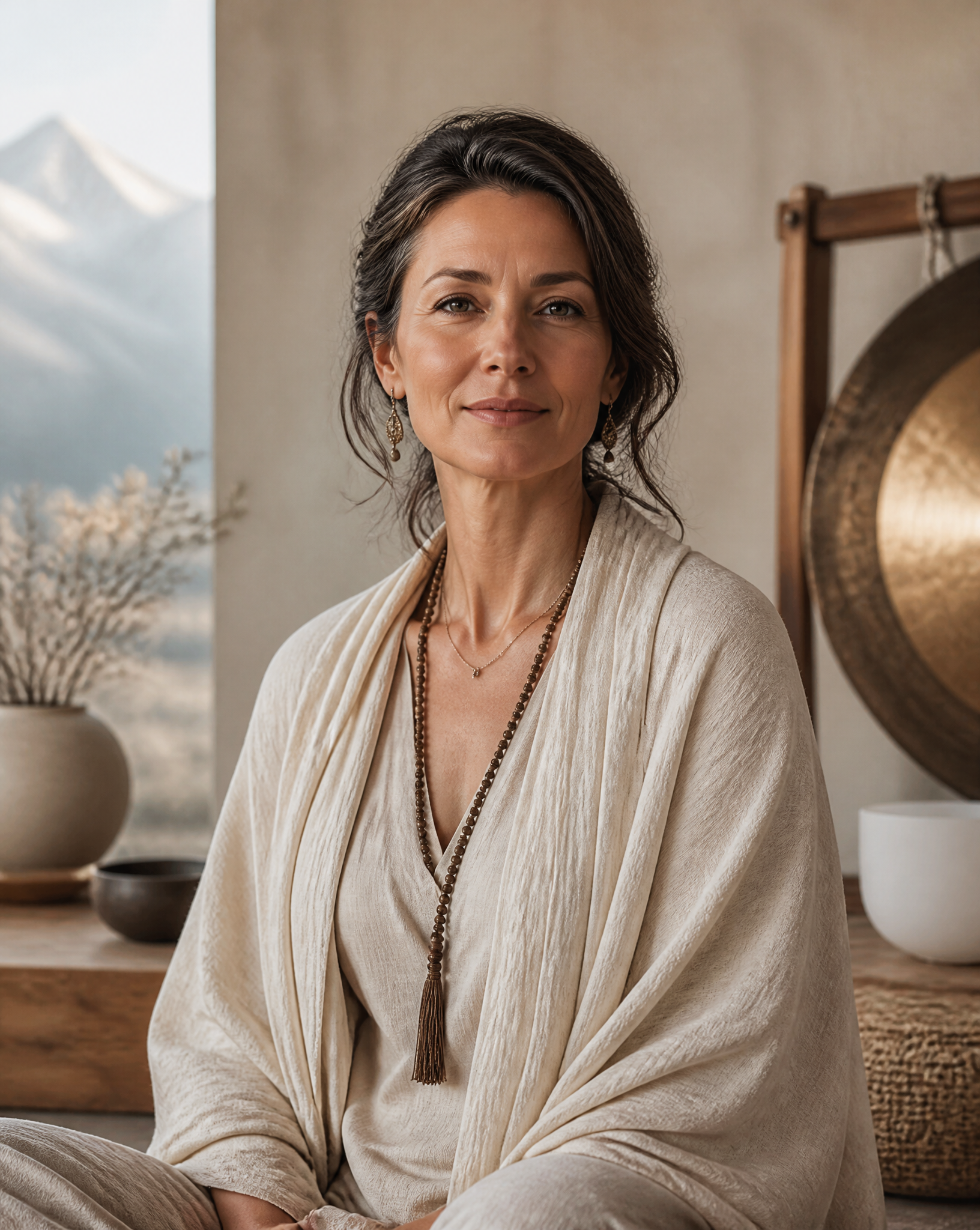 Serene Woman in Wellness Sanctuary