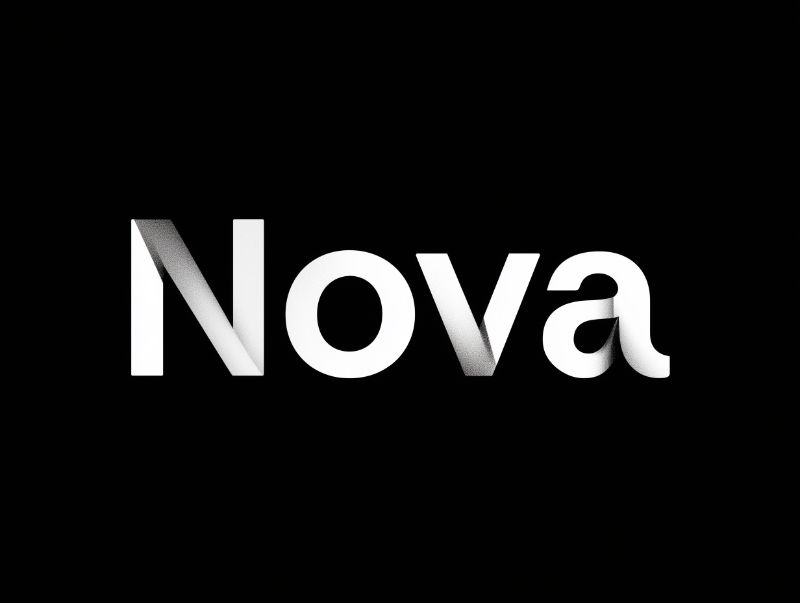 Nova text on black background