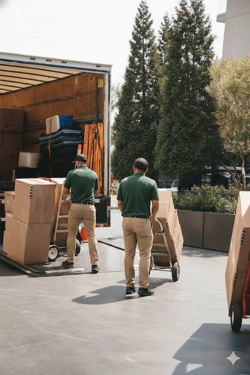 Happy couple in a new home