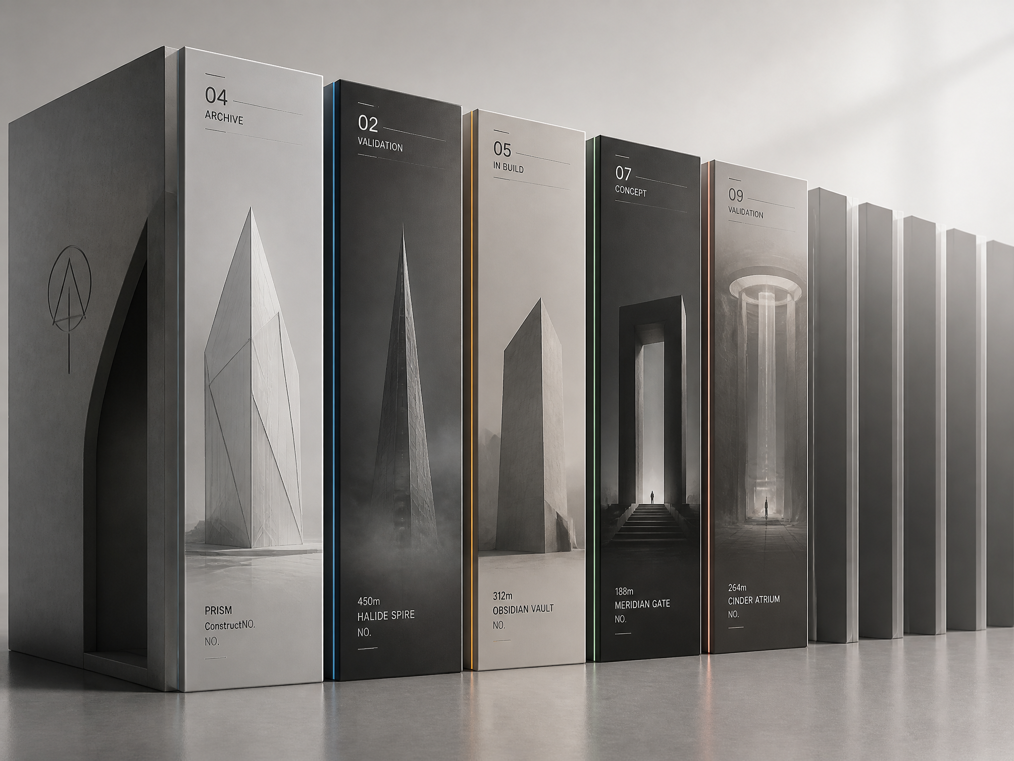 Minimalist Monolithic Architectural Concepts Display