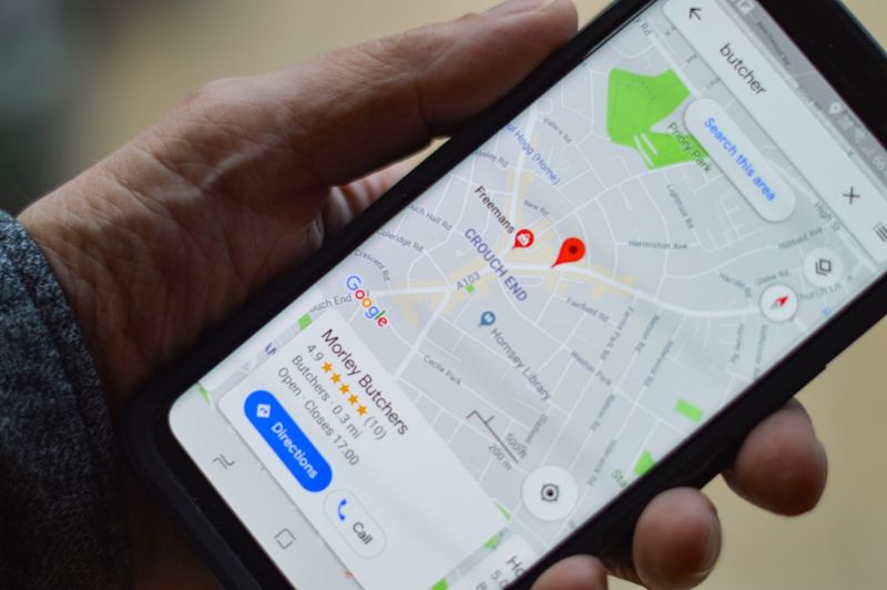 Google Maps-søk på smarttelefon