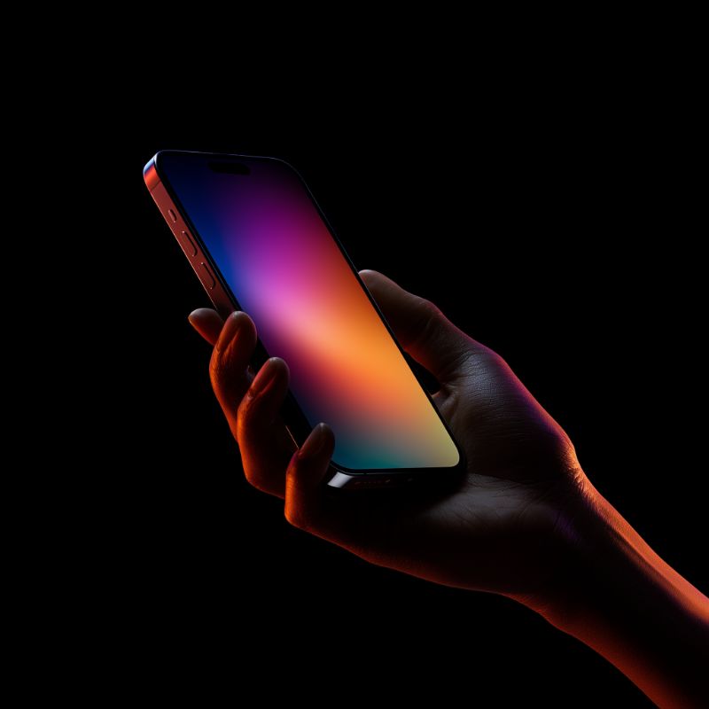 Hand Holding Gradient-Screen Smartphone