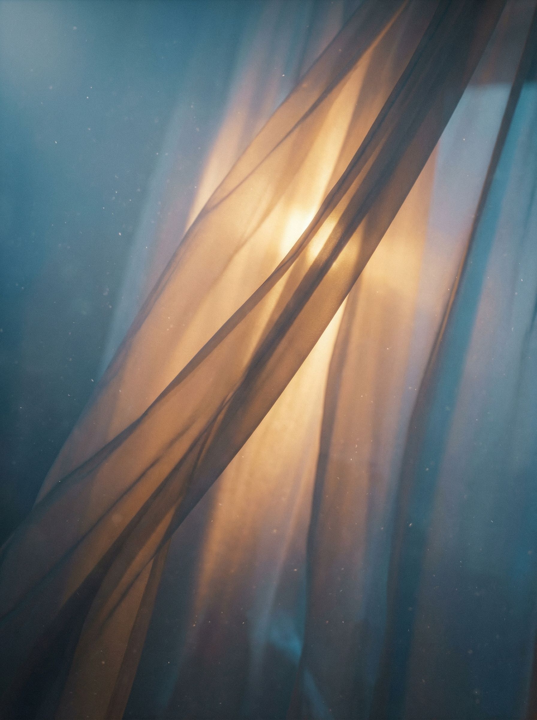 Soft light through translucent curtains