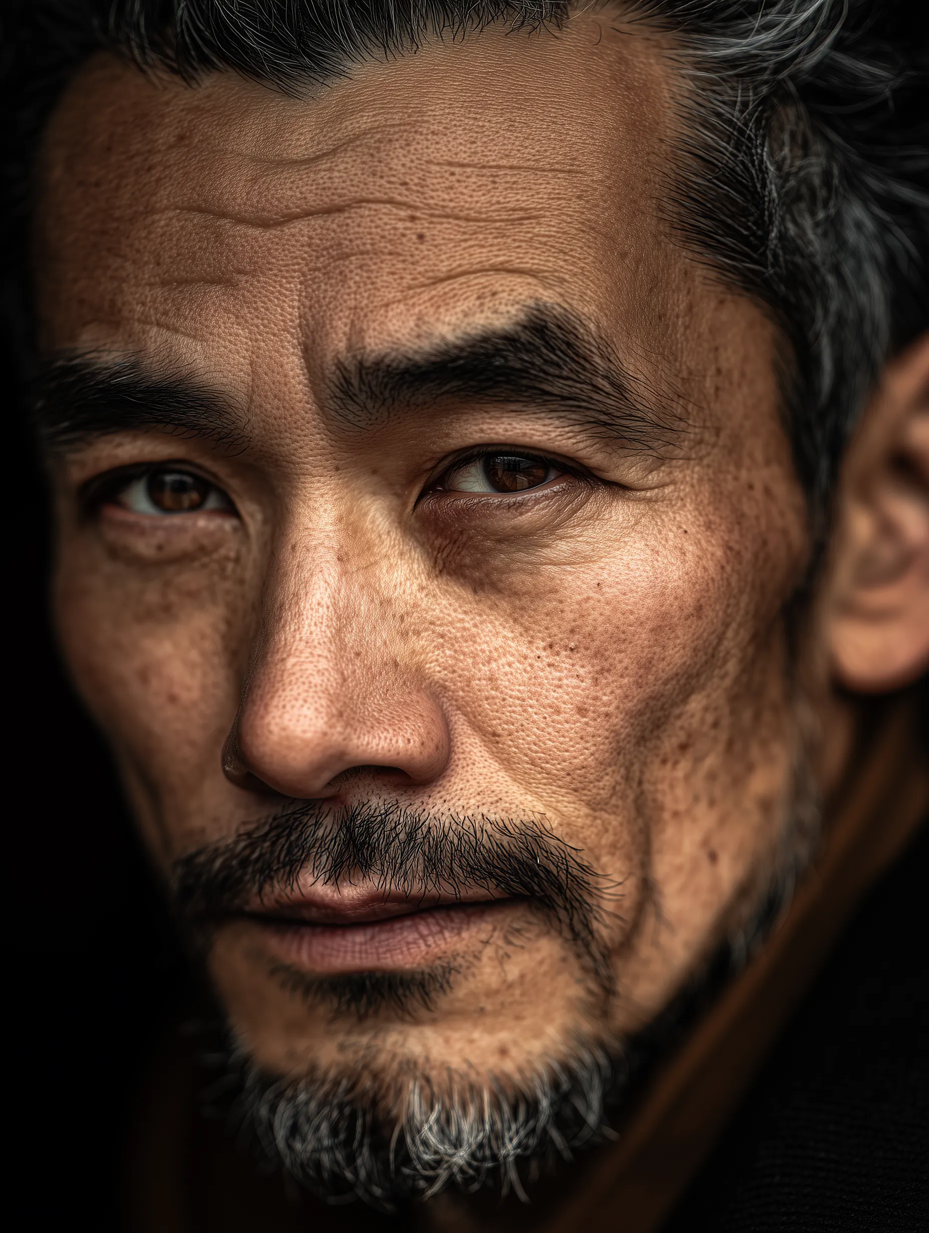 Close-up Portrait of Mature Man with Beard