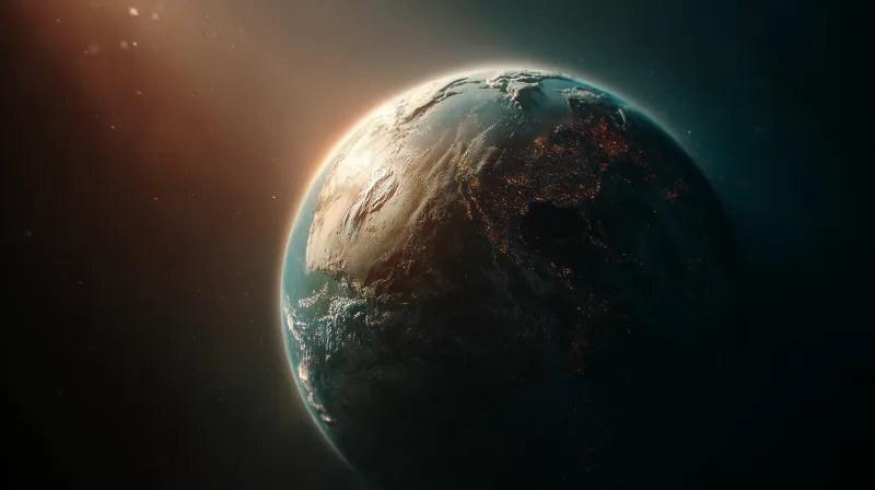 Cinematic Earth at Dawn from Space