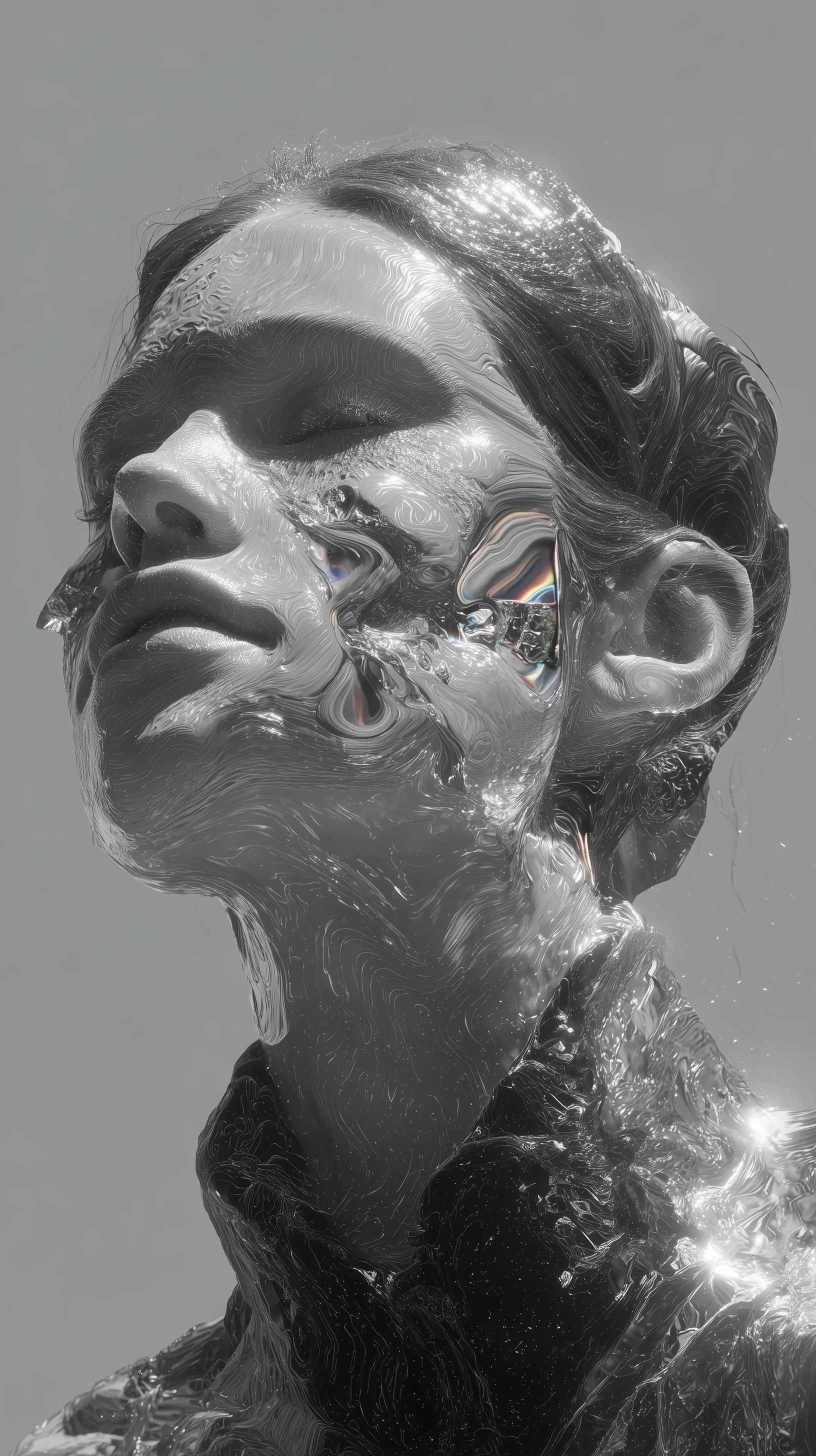 Chrome Futuristic Human Portrait