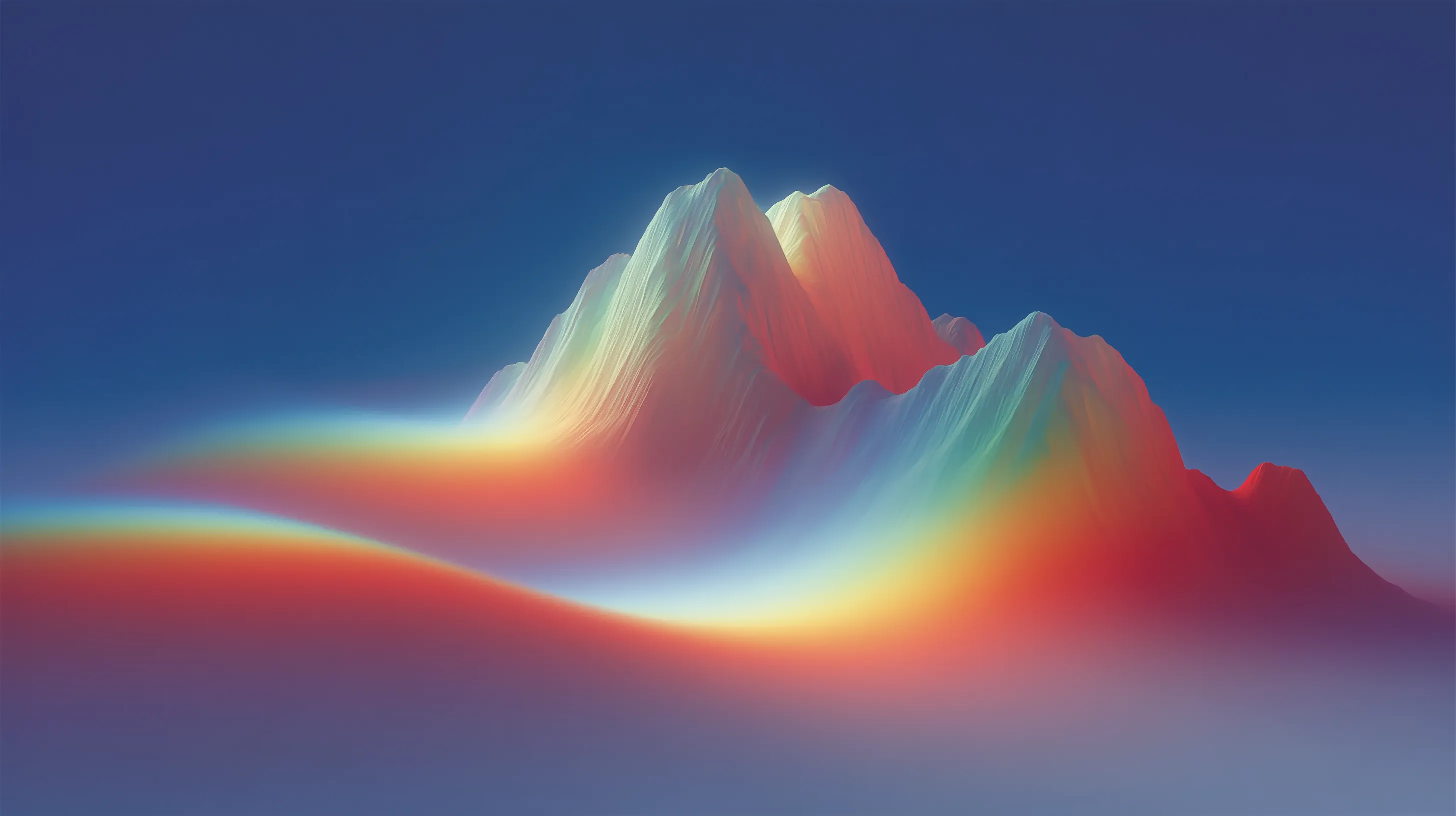 Abstract Neon Mountain Landscape