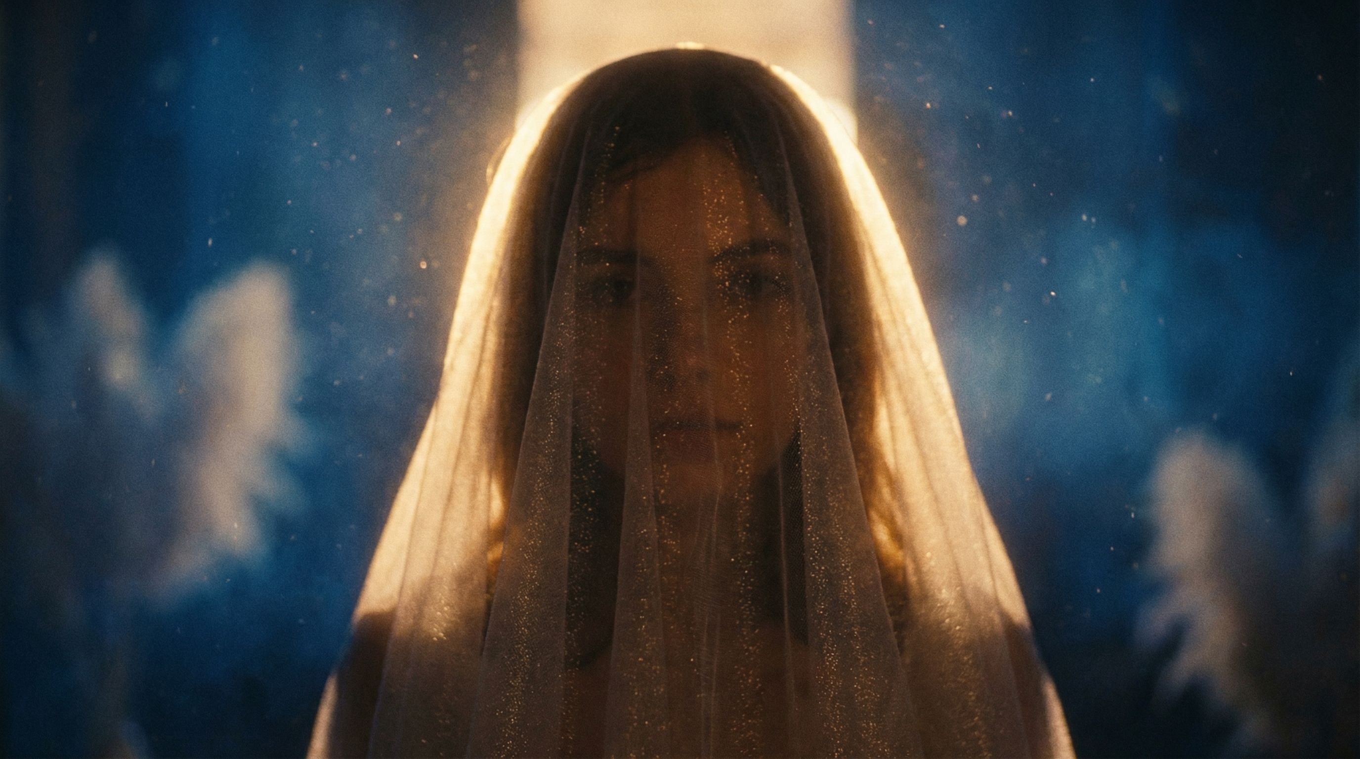 Mystical Portrait of Woman Behind Veil