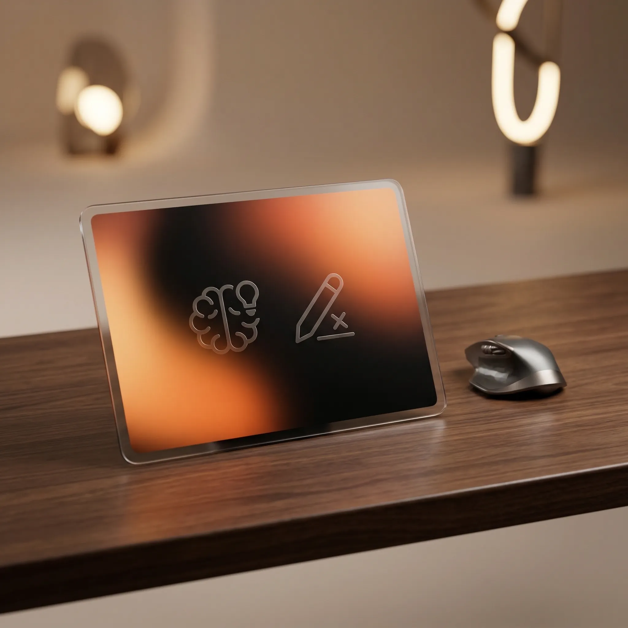 Modern Tablet Workspace With Creative Icons
