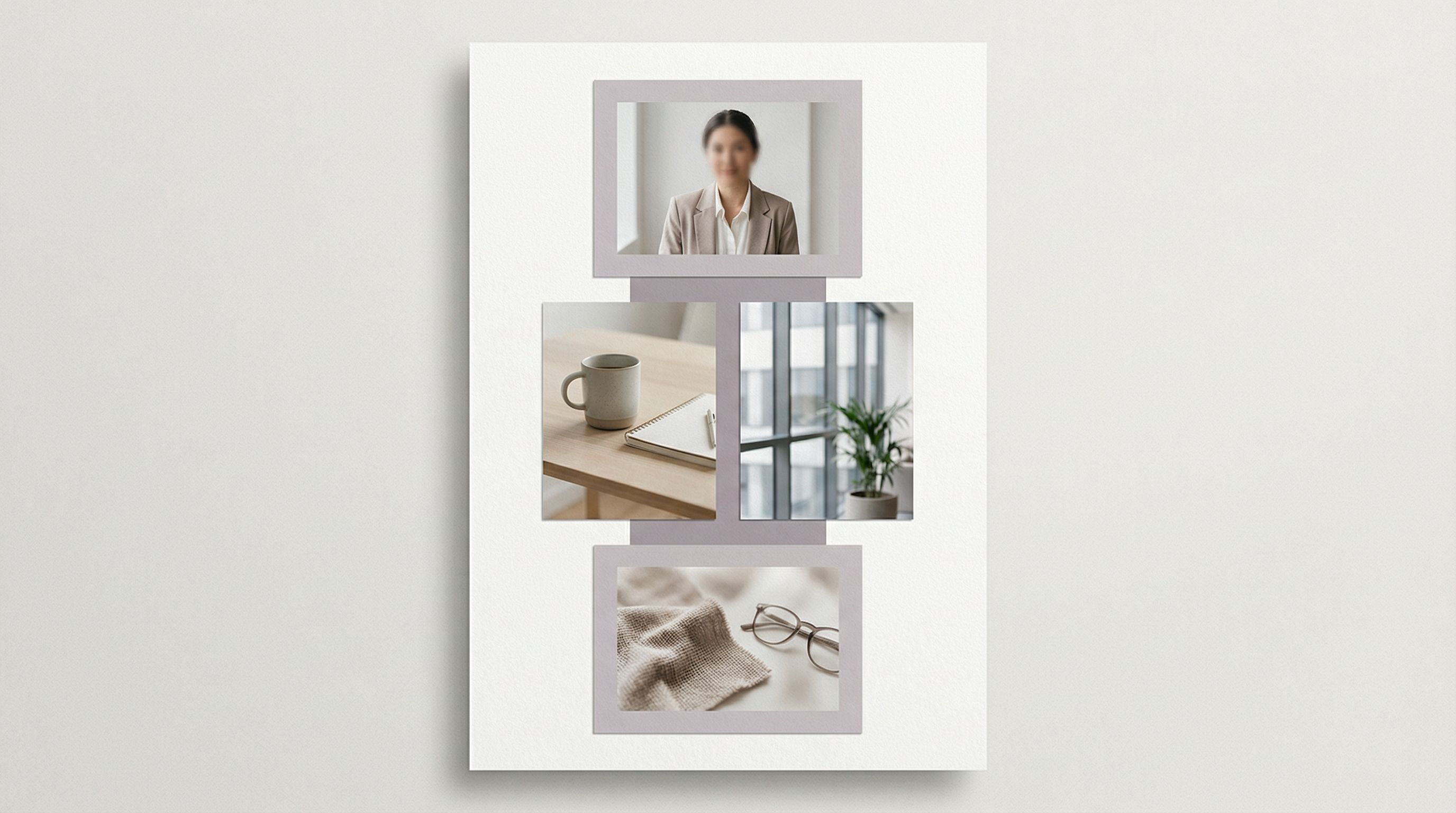 Minimalist office lifestyle collage