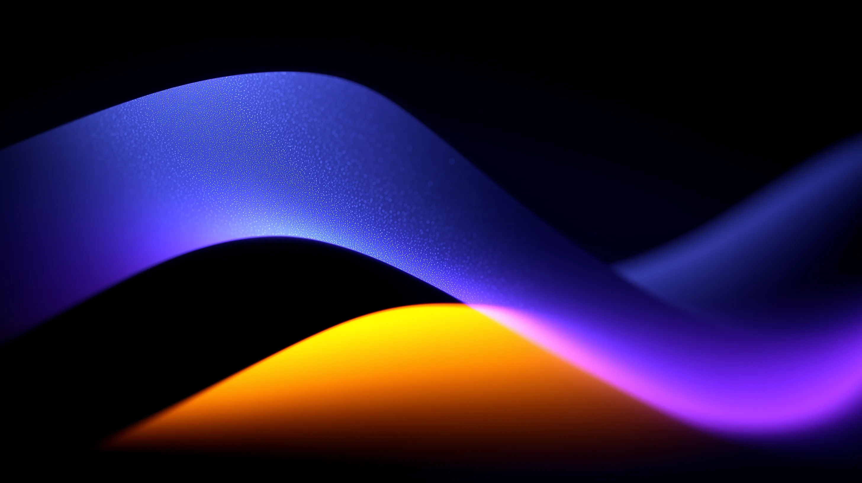 Abstract Neon Wave on Dark Background