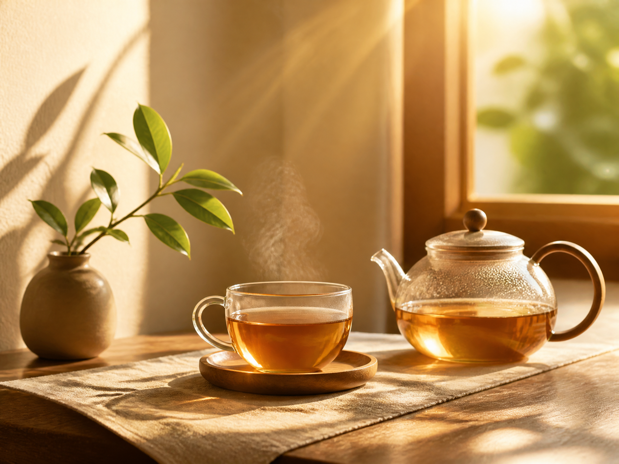 Golden Hour Tea Still Life