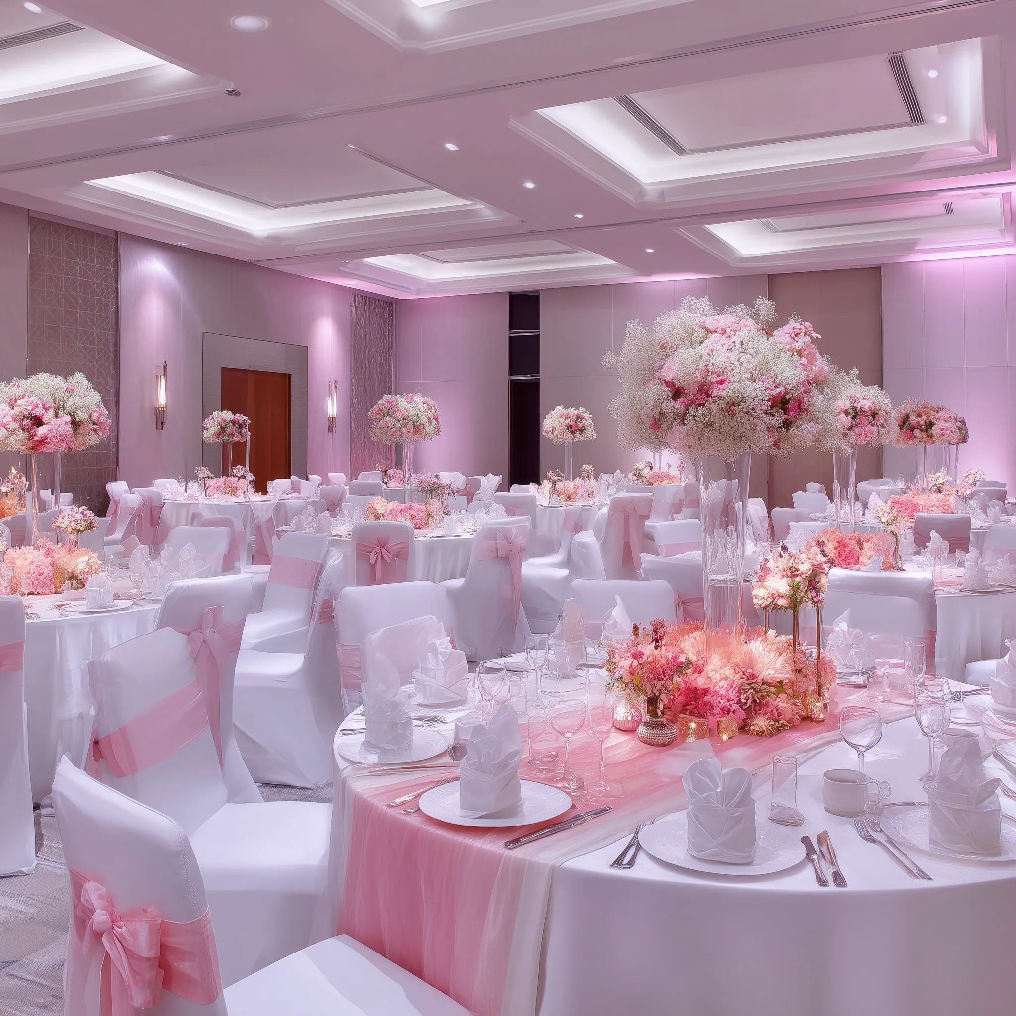 Elegant Pink Wedding Banquet Hall