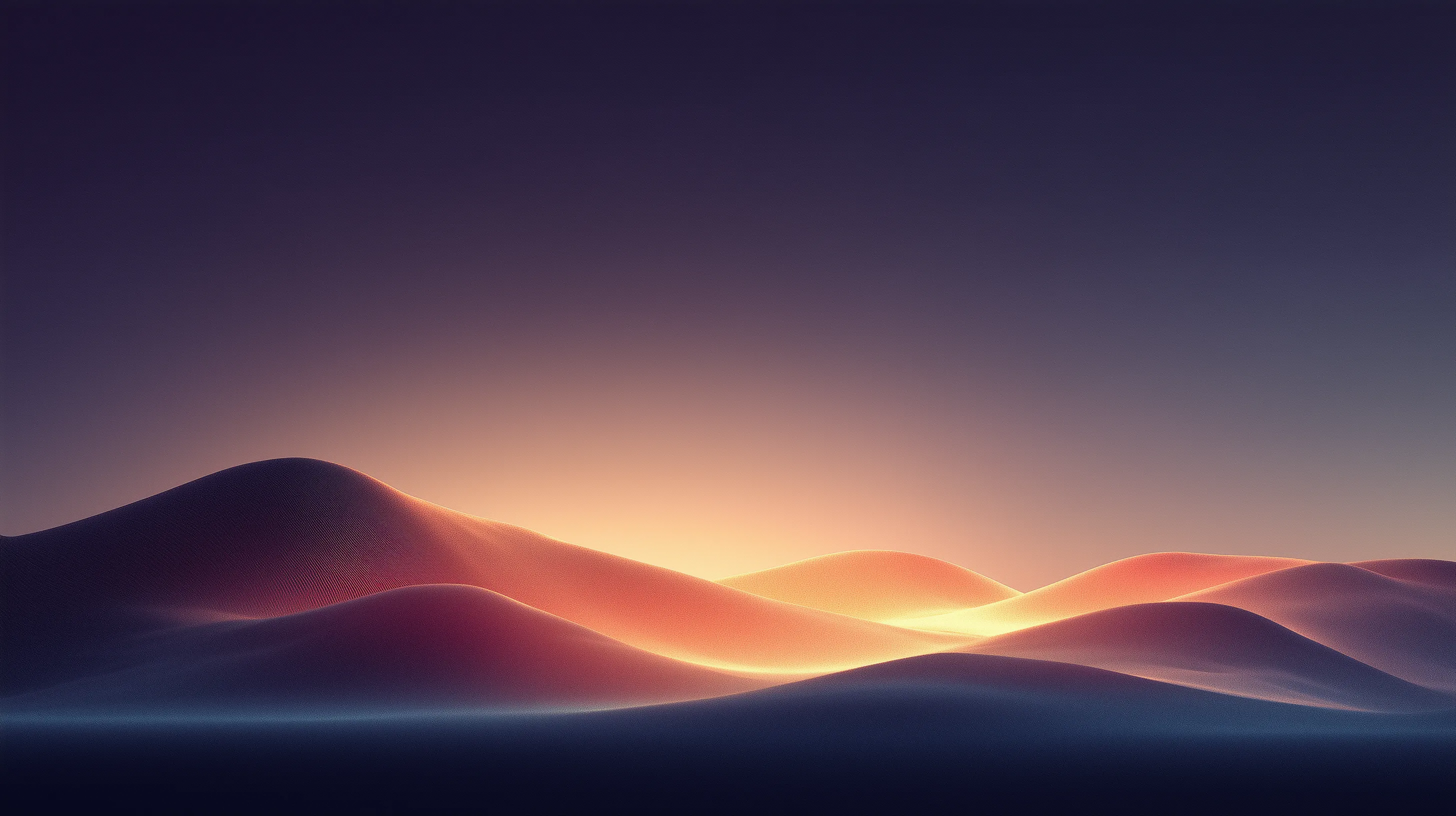 Glowing Abstract Desert Dunes at Dusk