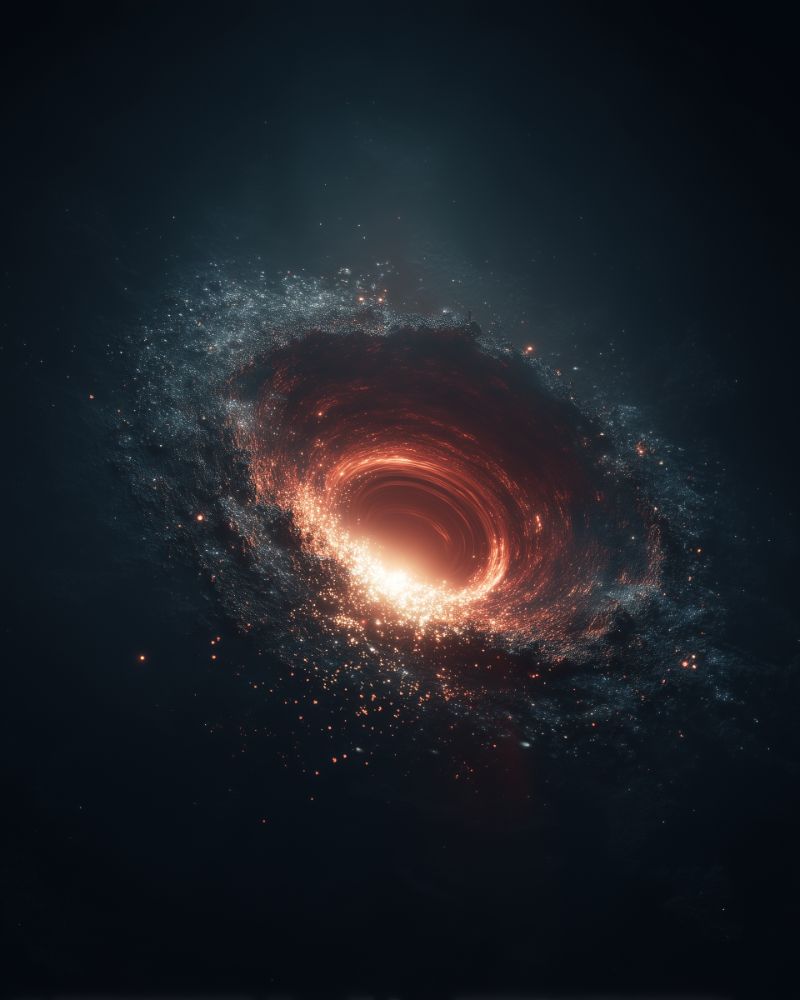 Glowing Cosmic Vortex in Deep Space