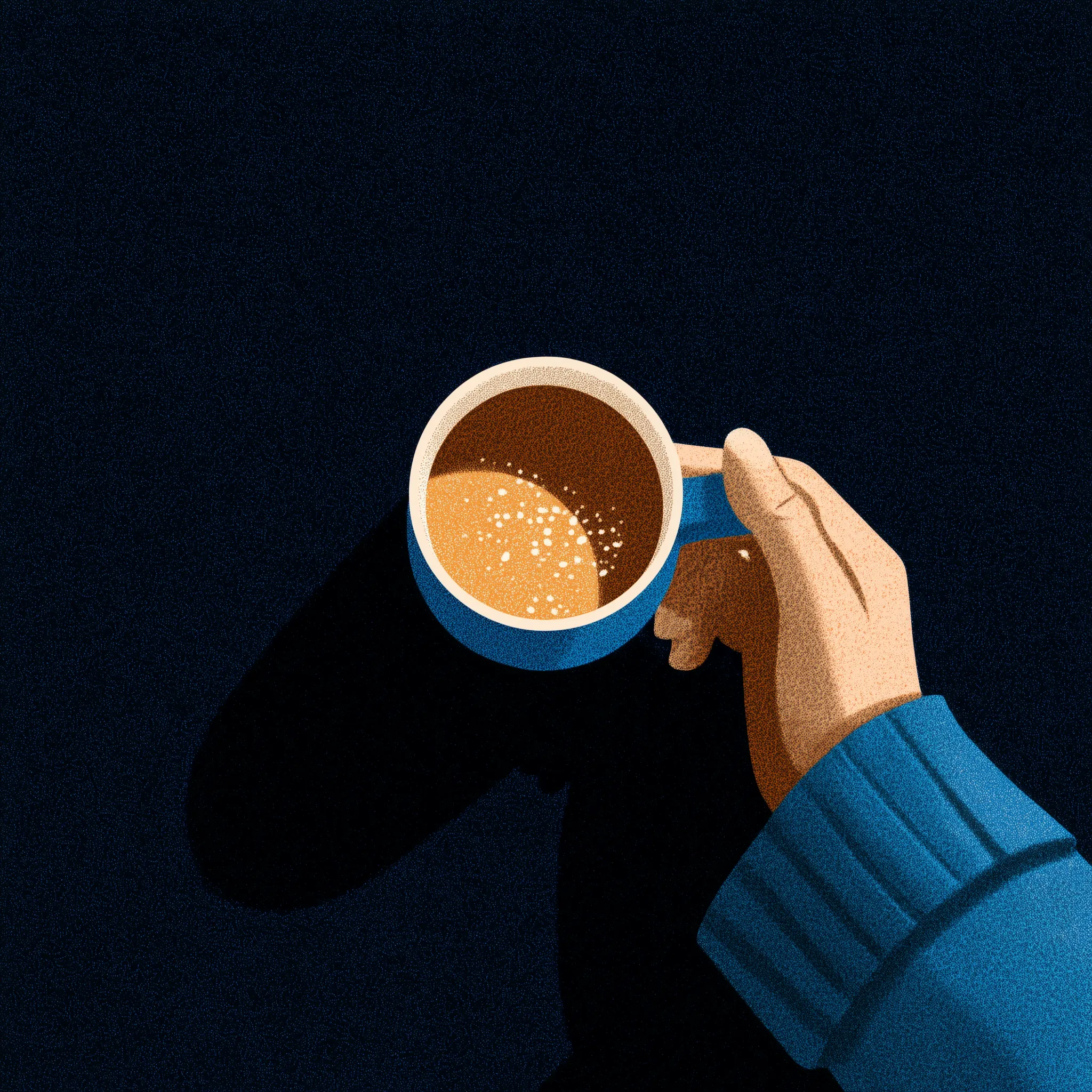 Hand Holding Coffee Cup Illustration