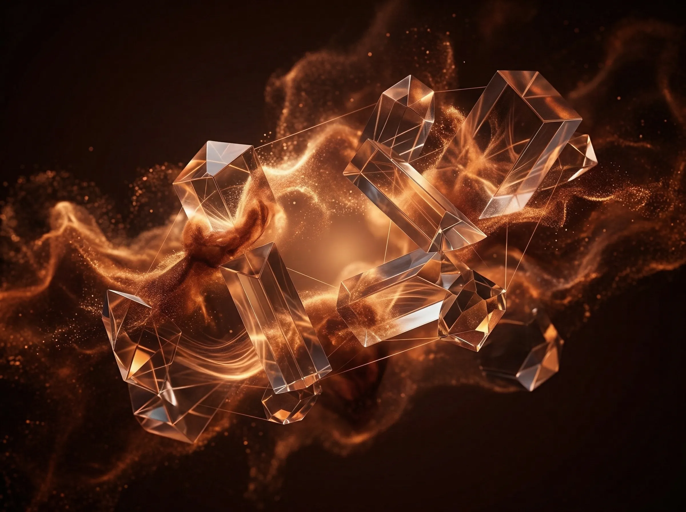 Abstract Glass Crystals with Golden Energy