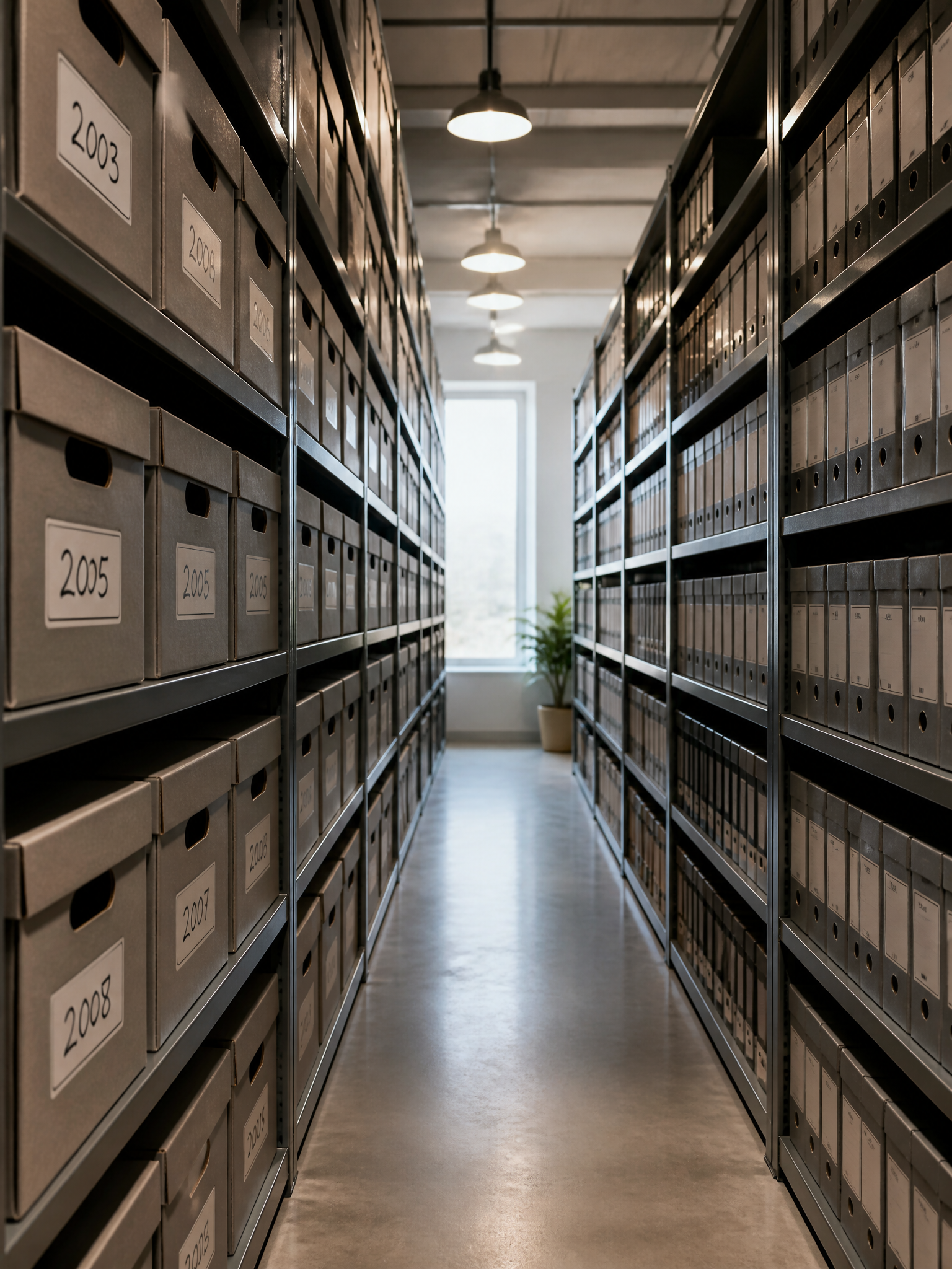 Organized Archive Storage Warehouse