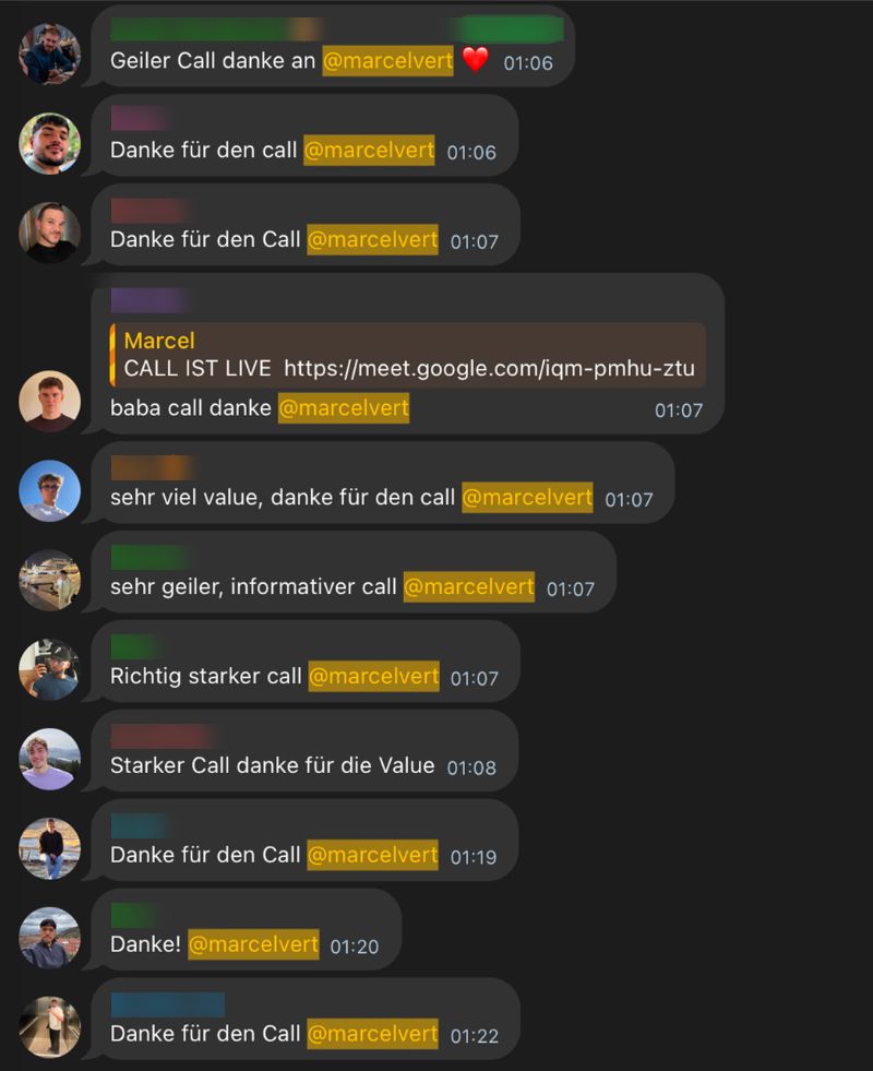 Messenger-Chat mit Kundenfeedback