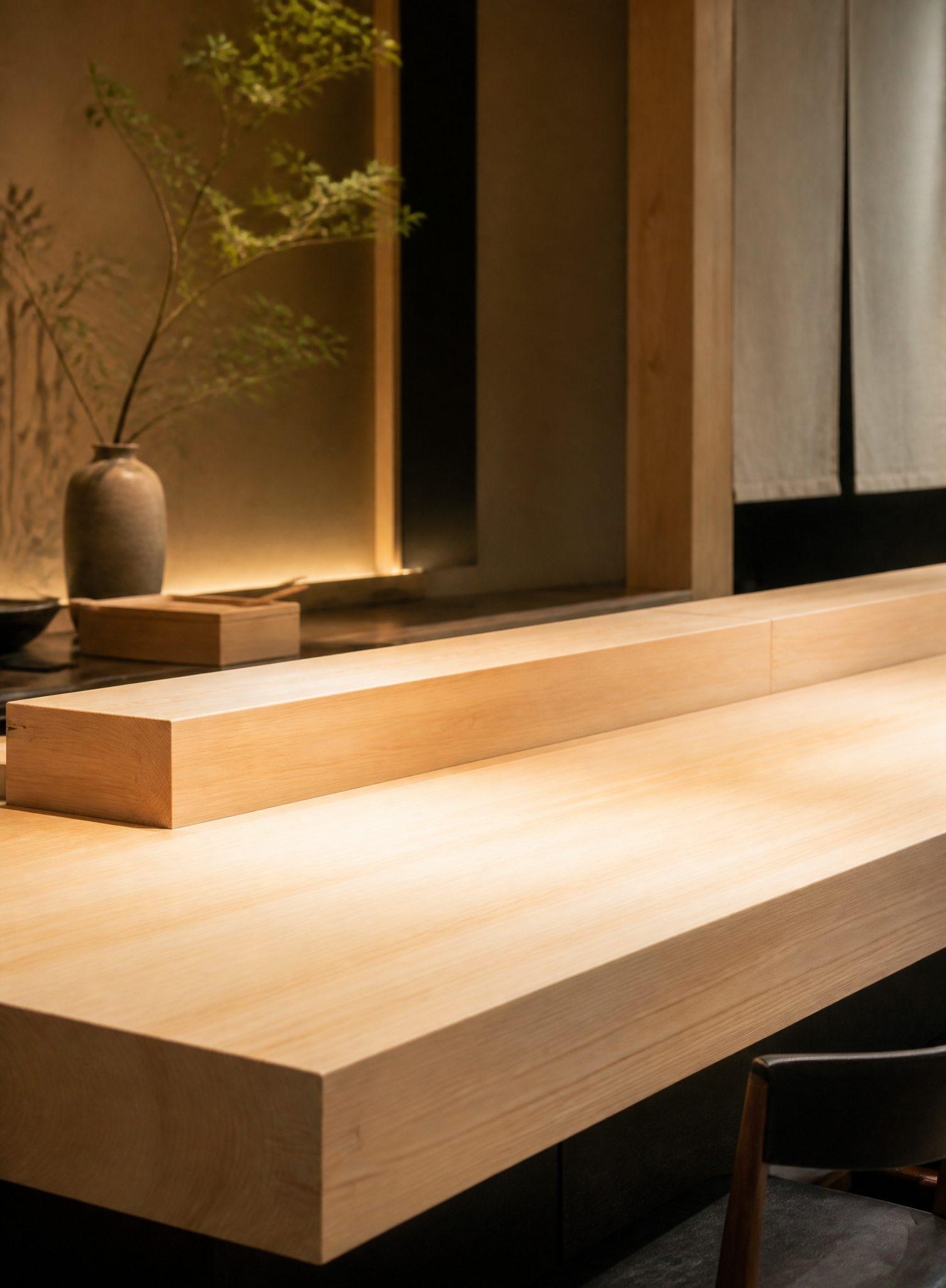 Hinoki Wood Counter