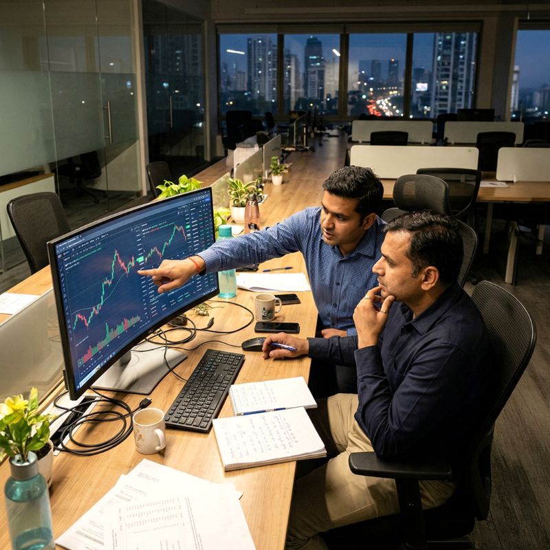 Financial Analysts Reviewing Market Charts
