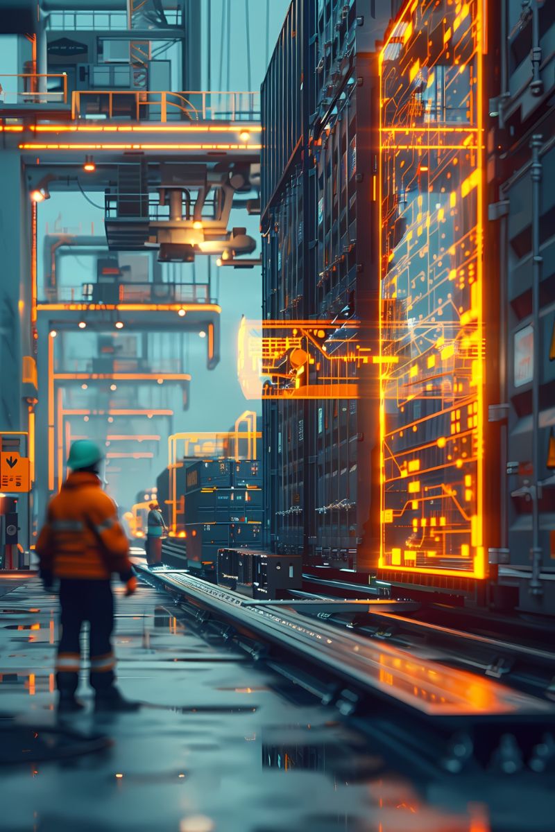 Corporate team collaborating in a modern office