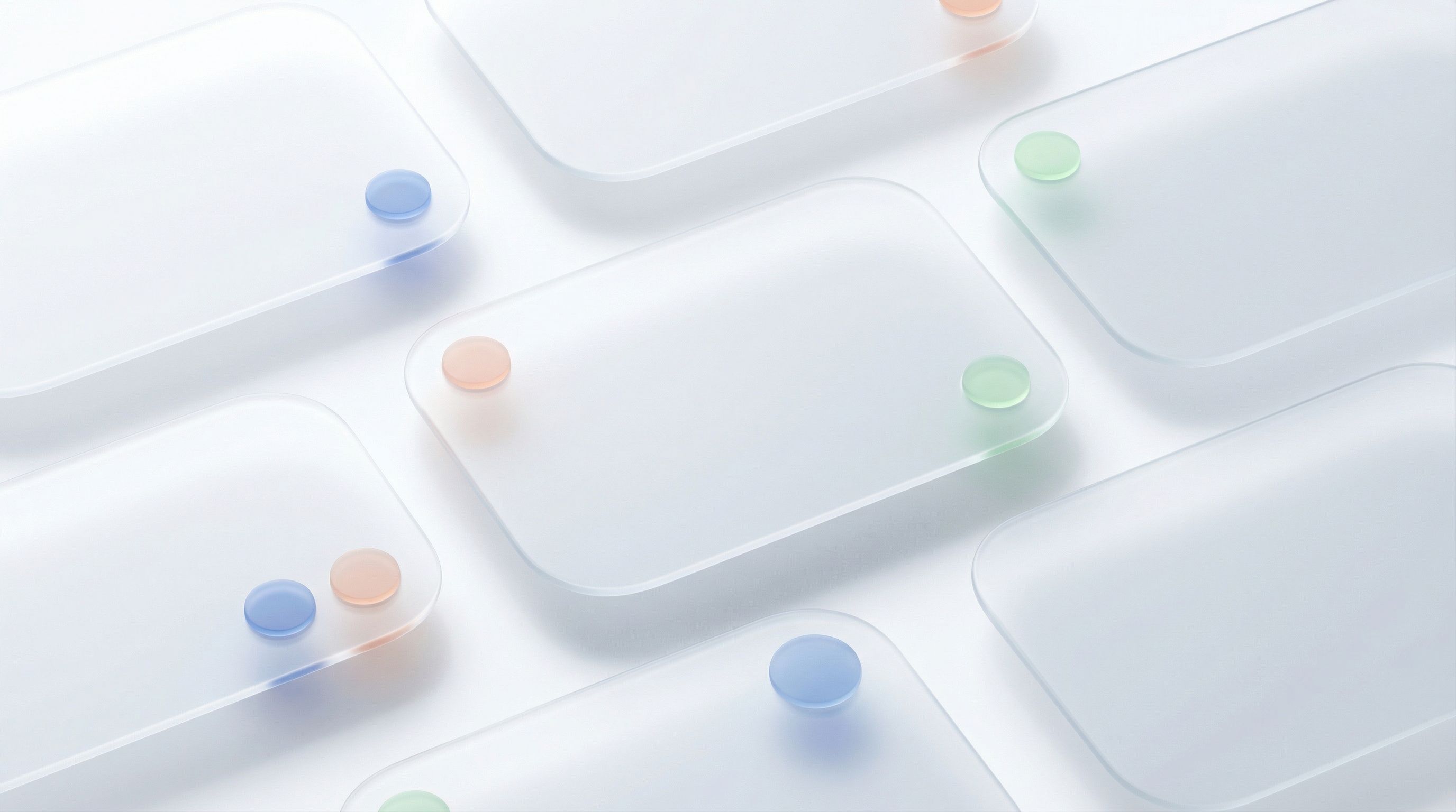 Minimal frosted glass panels with pastel dots