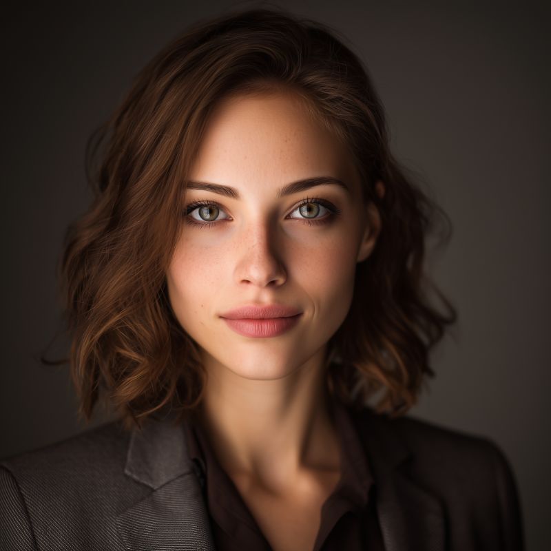 Professional studio portrait of young woman