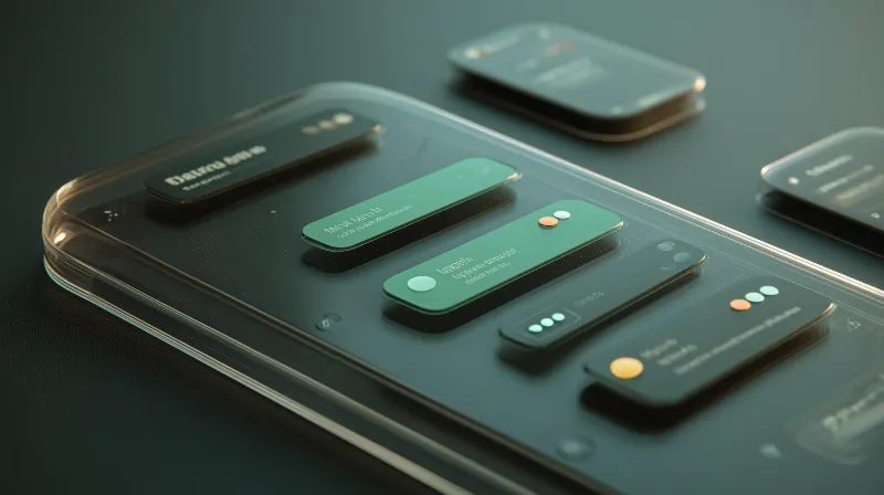 3D Futuristic Mobile UI Dashboard Mockup